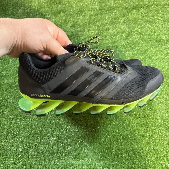 Mens Adidas Springblade Drive 2 Running Shoes Black/Green Sneakers Mens Size 8 - Picture 1 of 6